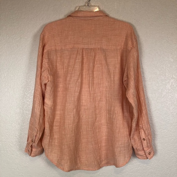 By Anthropologie Boho Gauzy Cotton V-Neck Side Button Popover Shirt Medium - Picture 10 of 14
